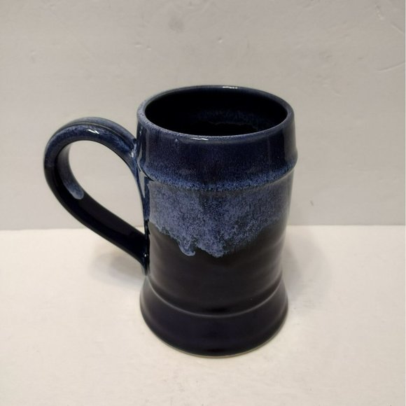 September Fest Grey Fox Pottery USA 20oz Beer Mug Handmade Blue Stein Festival - Picture 2 of 7